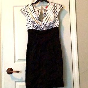 Black with white mini dress